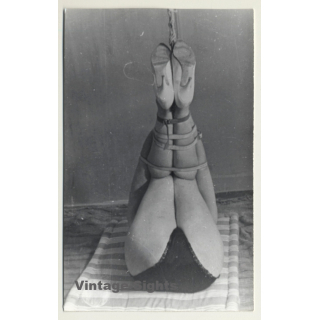 Semi Nude Woman On Her Back - Legs Tied Up / Bondage - BDSM (2nd Gen. Photo ~1960s)