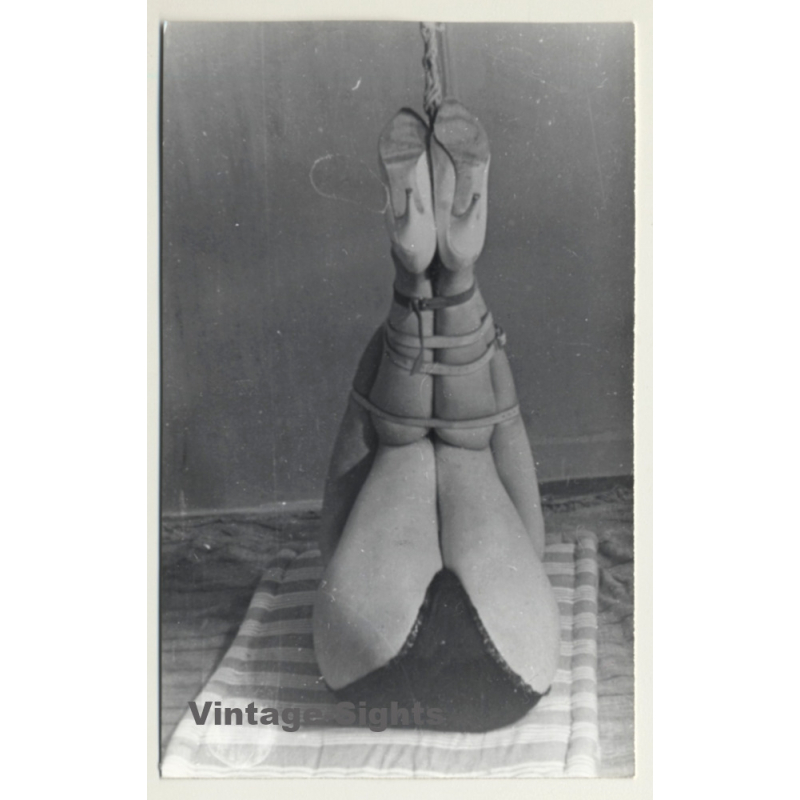 Semi Nude Woman On Her Back - Legs Tied Up / Bondage - BDSM (2nd Gen. Photo ~1960s)