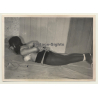 Brunette Semi Nude In Belt Bondage *4 / BDSM (Vintage Photo 1964)