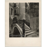Venice / Italy: Ponte Storto (Large Vintage Photo Gelatin Silver ~1950s/1960s)