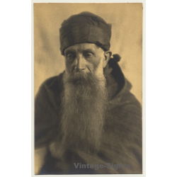 Old Belgian Monk With Huge Beard *1 (Vintage RPPC ~1910s/1920s)