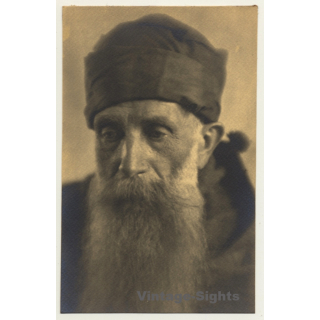 Old Belgian Monk With Huge Beard *2 (Vintage RPPC ~1910s/1920s)