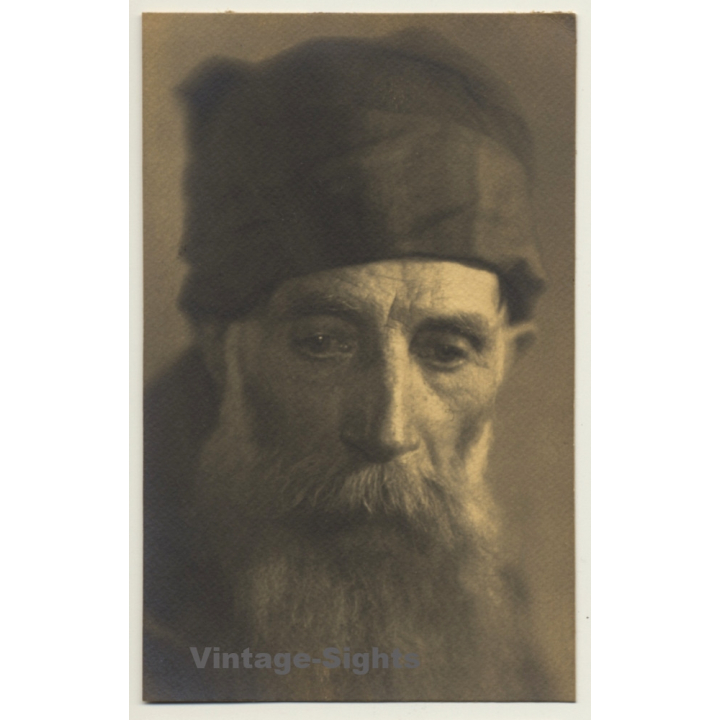 Old Belgian Monk With Huge Beard *3 (Vintage RPPC ~1910s/1920s)