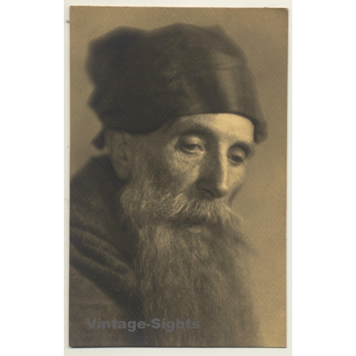 Old Belgian Monk With Huge Beard *4 (Vintage RPPC ~1910s/1920s)