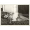 Pretty Nude Brunette Sleeps On Floor / Hairy Armpits (Vintage Photo GDR 1980s)