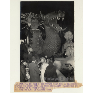 France: Le Carnaval De Nice - Defilé De Chars / Carnival (Vintage Press Photo 1961)