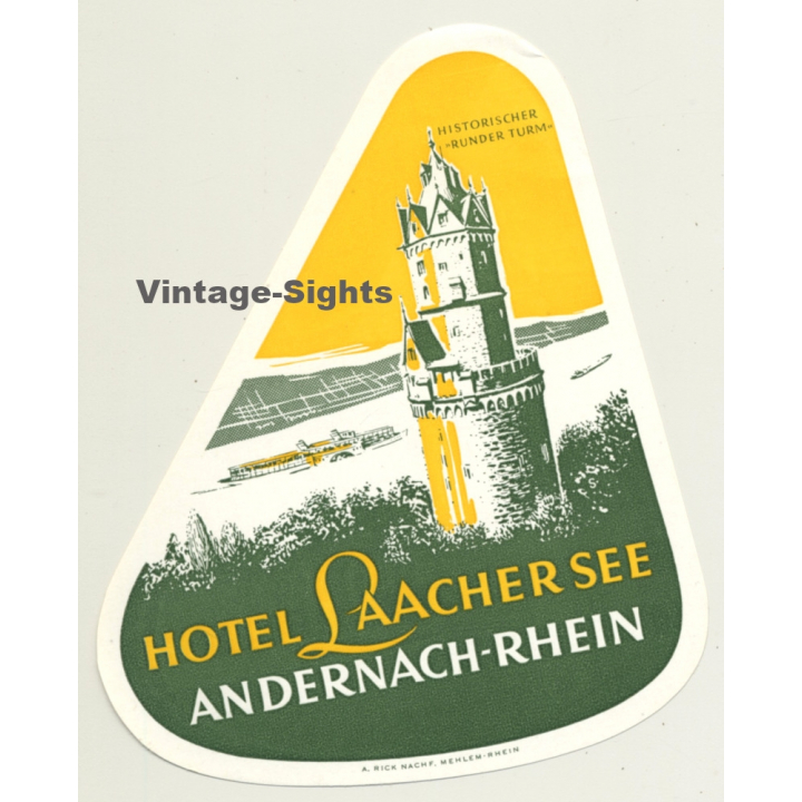 Andernach-Rhein / Germany: Hotel Laacher See (Vintage Luggage Label)