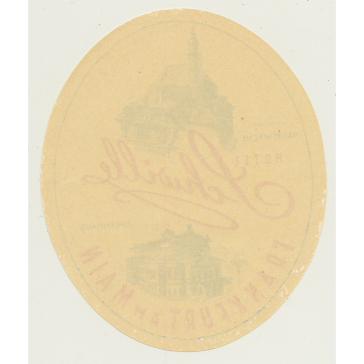 Frankfurt Am Main / Germany: Hotel Schwille (Vintage Luggage Label)