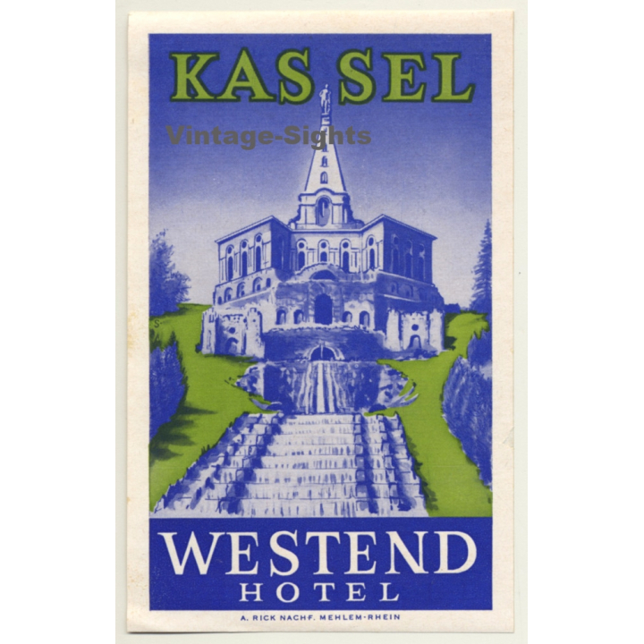 Kassel / Germany: Westend Hotel (Vintage Luggage Label)
