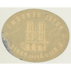 Paris / France: Hotel Vendome (Vintage Luggage Label)