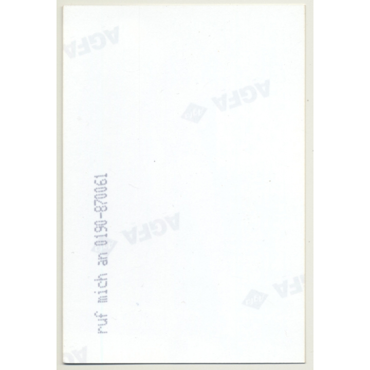 Rear View: Leggy Slim Brunette Nude / Plateaus - Eyes (Vintage Photo Germany 1990s)