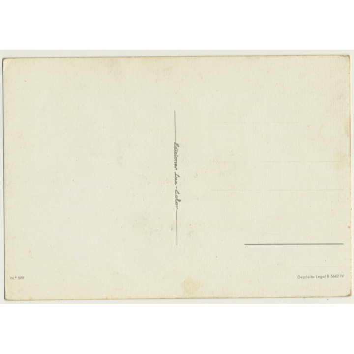 Pinup Girl On Dinghy / Swimsuit (Vintage PC Ediciones Lux ~1960s)