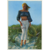 Blonde Pinup Girl In The Dunes / Bolero Top (Vintage PC C.Y.Z. ~1960s)
