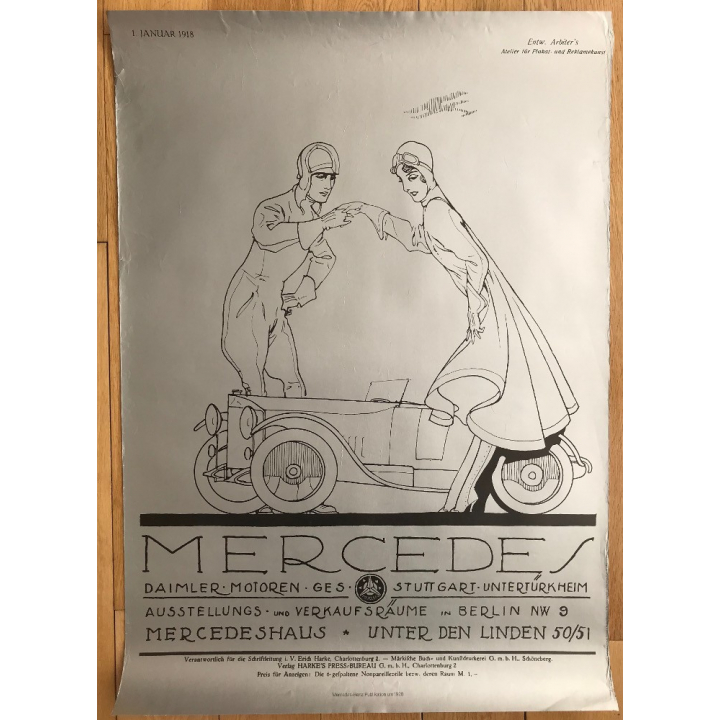 Mercedes Benz - Herrscher Über Raum Und Zeit (Poster DIN A1 1980s) E. CUCUEL