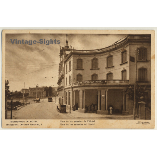 Barcelona: Metropolitan Hotel / Facade & Entrance (Vintage PC Zerkowitz ~1910s/1920s)