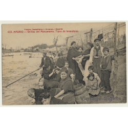 Madrid: Orillas Del Manzanares - Tipos De Lanvanderas (Vintage PC ~1910s)