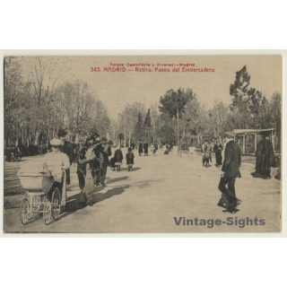 Madrid: Retiro - Paseo Del Embarcadero (Vintage PC Castañeira ~1910s)