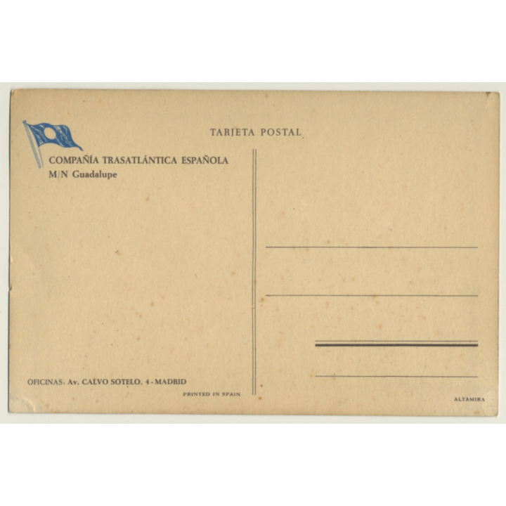M/N Guadalupe: Compañia Trasatlántica Española / Cruise Ship (Vintage PC)
