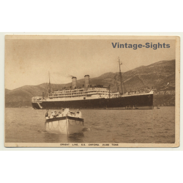 Orient Line S.S. Orford / Cruise Ship - Tender Boat (Vintage PC)
