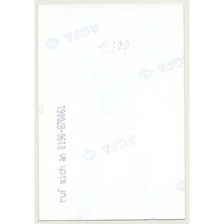 Rear View: Slim Leggy Semi Nude With Red Wig (Vintage Photo Germany ~1990s)