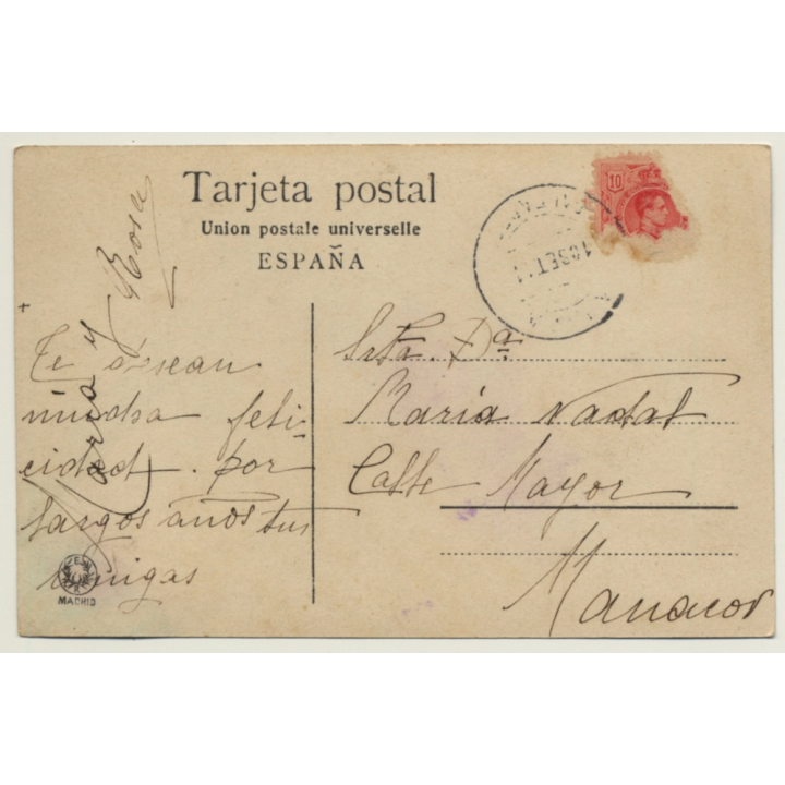 Madrid: Congreso Eucaristico - Bendición En La Plaza De La Cibeles (Vintage RPPC 1911)