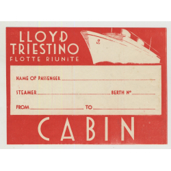 Lloyd Trestino Flotte Riunite (Vintage Shipping Line Luggage Label)