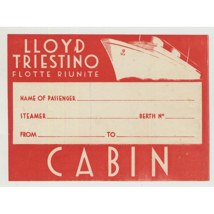 Lloyd Trestino Flotte Riunite (Vintage Shipping Line Luggage Label)