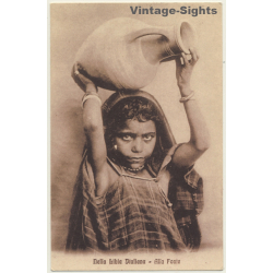 Libya: Local Girl With Water Jug / Ethnic (Vintage PC)