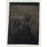 2 Funny Boxers / Arcade Comic Tintype (Vintage Ferrotype Photo ~1900s)
