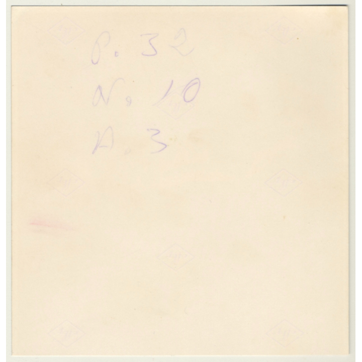 Pretty Brunette Nude Lingers On Hay / Military Boots - Barn (Vintage Photo Spain ~1970s/1980s)