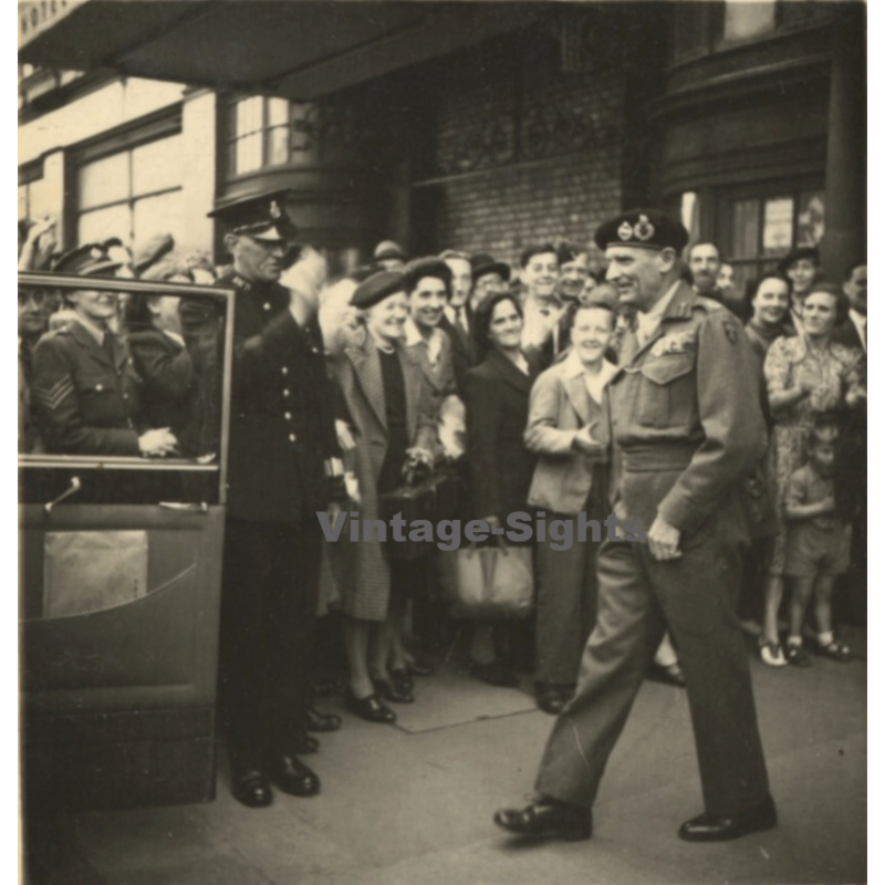General Bernard Montgomery About To Enter Car (Vintage Photo ~1940s/1950s)