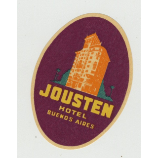 Jousten Hotel - Buenos Aires / Argentina (Vintage Luggage Label ~1930s)