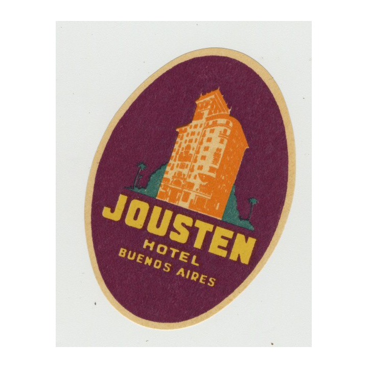 Jousten Hotel - Buenos Aires / Argentina (Vintage Luggage Label ~1930s)