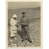 Élisabeth En Bavière - Reine Des Belges *2 / Seashore (Vintage Photo 1950s/1960s)