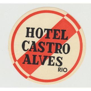 Hotel Castro Alves - Rio de Janeiro / Brazil (Vintage Luggage Label)