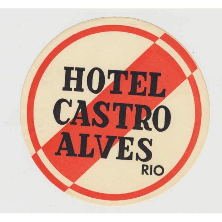Hotel Castro Alves - Rio de Janeiro / Brazil (Vintage Luggage Label)