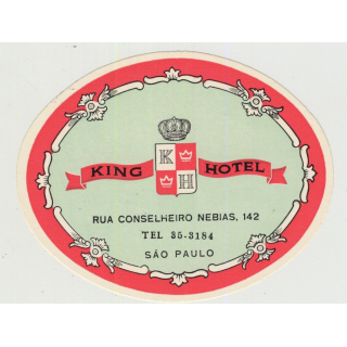 King Hotel - Sao Paulo / Brazil (Vintage Luggage Label)
