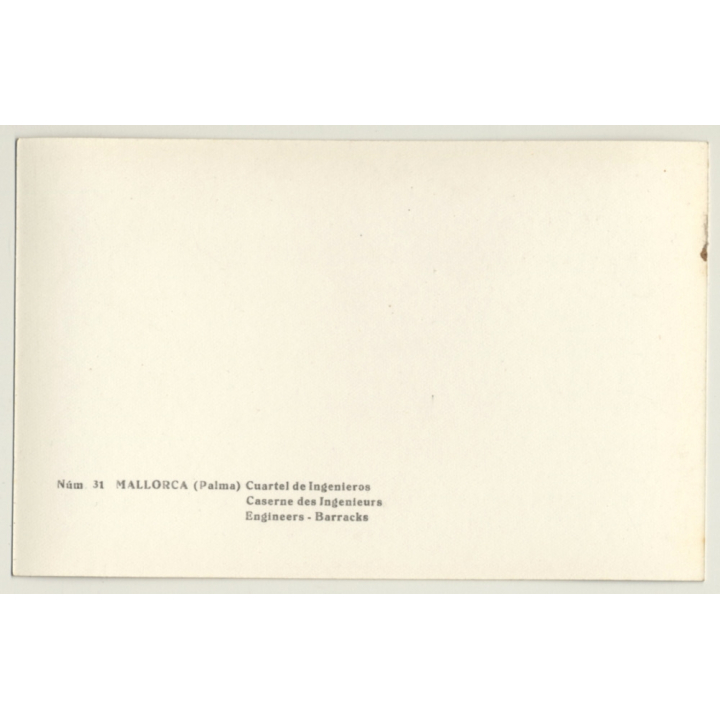 Palma De Mallorca - Baleares: Cuartel De Ingenieros (Vintage RPPC ~1950s)
