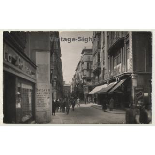 Palma De Mallorca - Baleares: Calle Colón / Street Scene (Vintage RPPC ~1950s)
