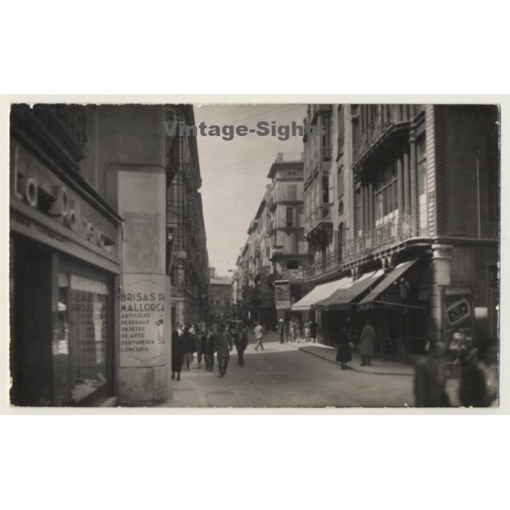 Palma De Mallorca - Baleares: Calle Colón / Street Scene (Vintage RPPC ~1950s)