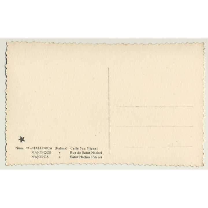 Palma De Mallorca - Baleares: Calle San Miguel (Vintage RPPC ~1950s)