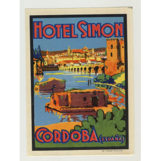 Hotel Simon - Cordoba / Spain (Vintage Luggage Label)