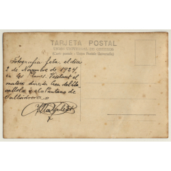 Les Planes / Barcelona: Group Of Men - Pantano De Valvidrera (Vintage RPPC 1924)