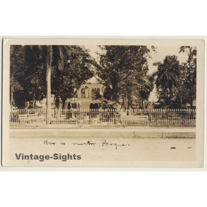 San Pedro Sula / Honduras: Metro Park (Vintage RPPC 1927)