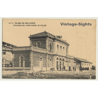 Palma De Mallorca: Estación Del Ferro-Carril De Soller / Train Station (Vintage PC ~1930s)