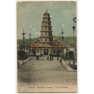 Marseille: Expo Coloniale 1906 / Tour De L'Annam (Vintage PC)