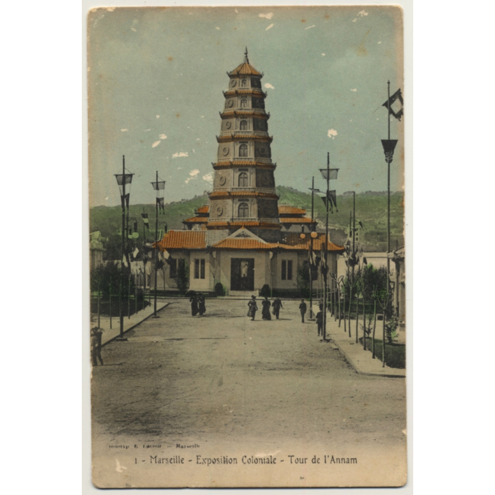 Marseille: Expo Coloniale 1906 / Tour De L'Annam (Vintage PC)