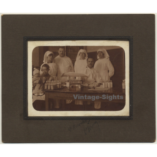 Belgian Pediatrician, Pediatric Nurses & Baby / Scales (Vintage Photo ~1910s)