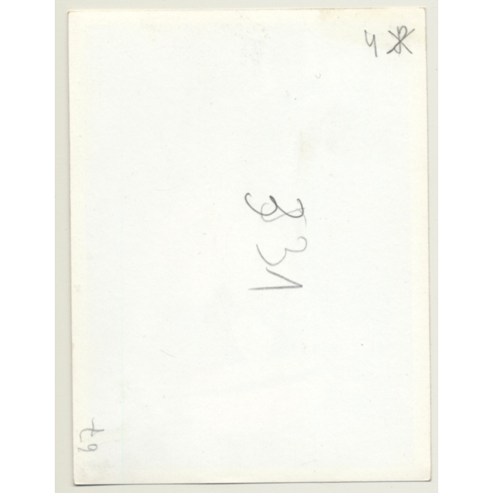 Busty Brunette Nude Woman Washing Herself *3 / Butt - Foam (Vintage Photo ~1940s/1950s)