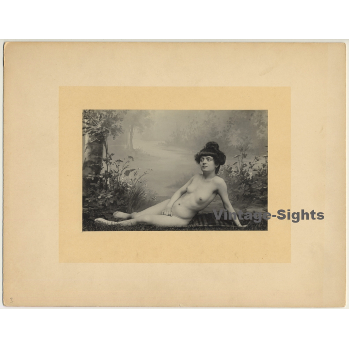 Classic French Nude *4 / Belle Epoque - Risqué (Vintage Photo Gelatin Silver ~1900s)